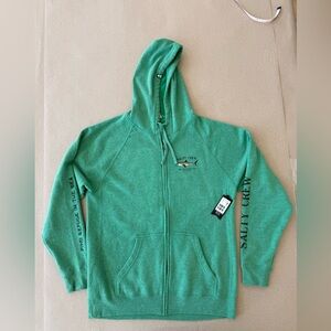 Salty Crew — Boyfriend Fit Green Full-Zip Hooded Sweatshirt — Size XL — NWT